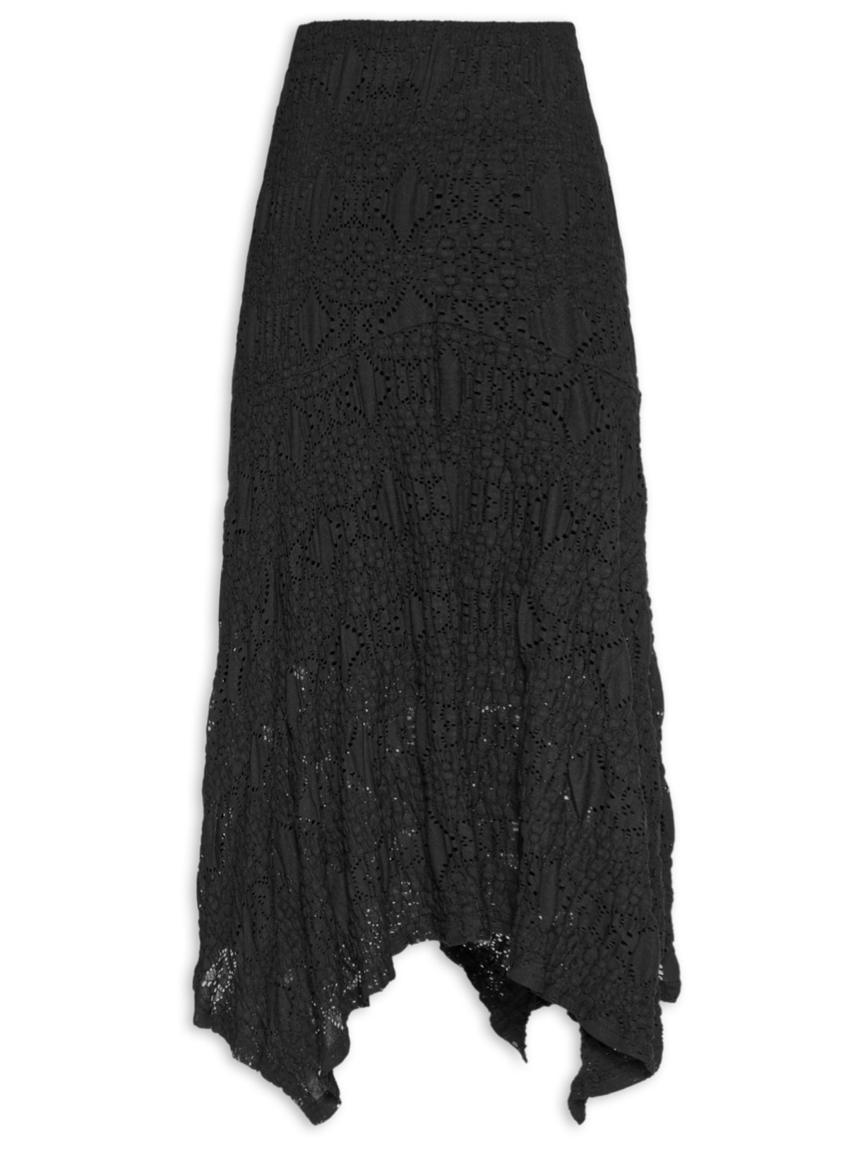 Saia Midi Em Renda Preto '2Essential