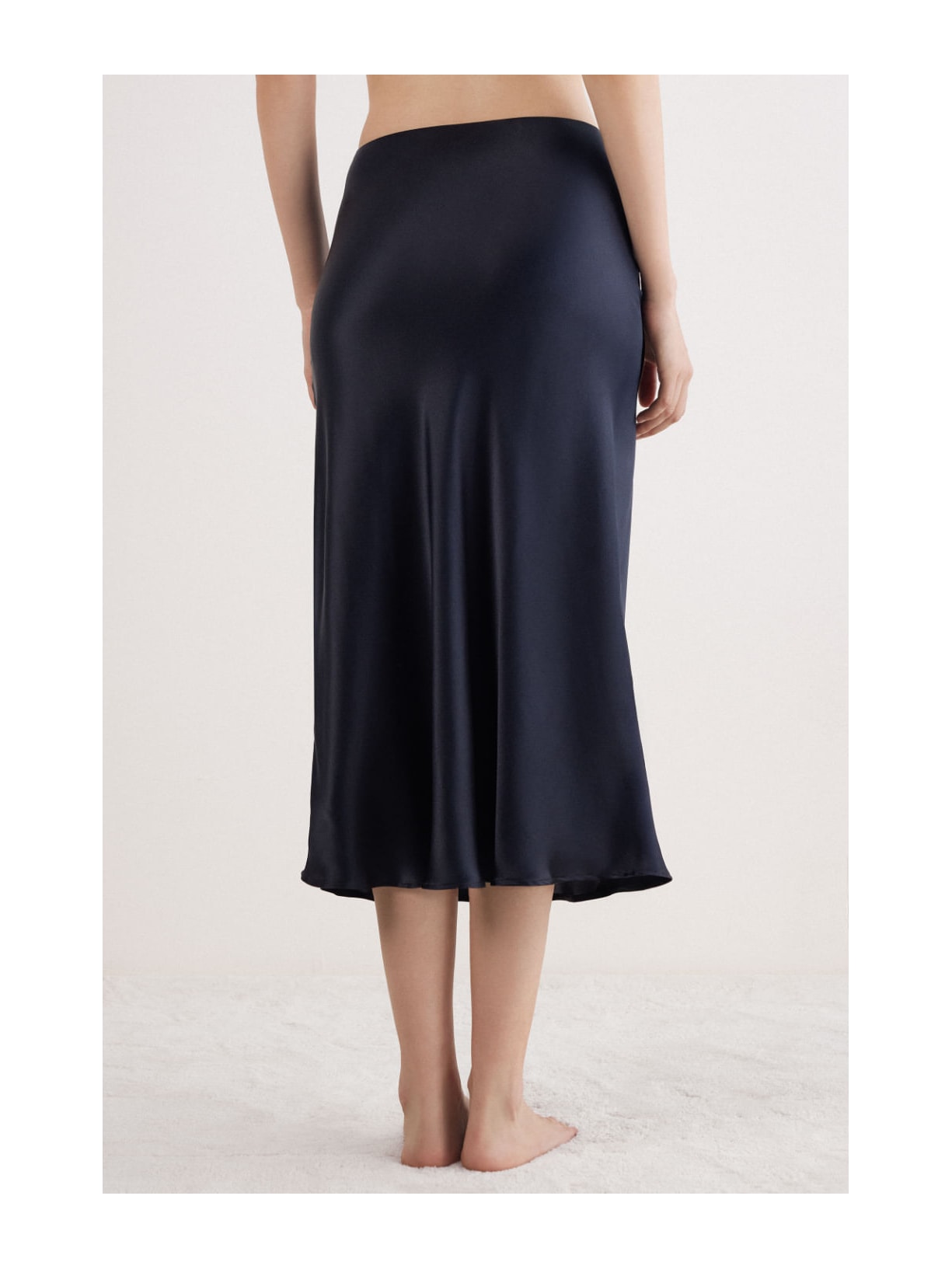 Saia Midi Em Seda Preto Intimissimi