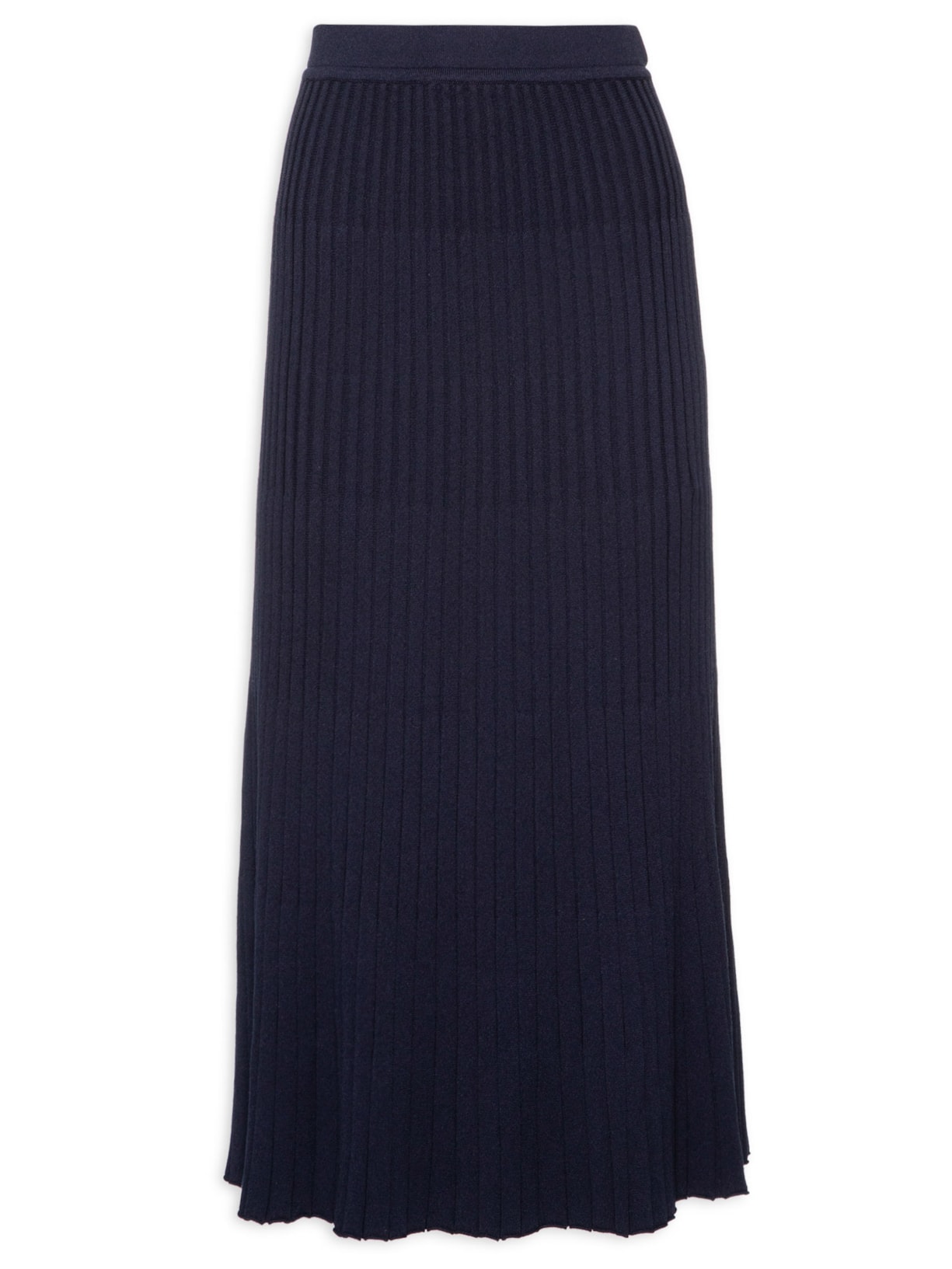 Saia Midi Em Tricot - Azul