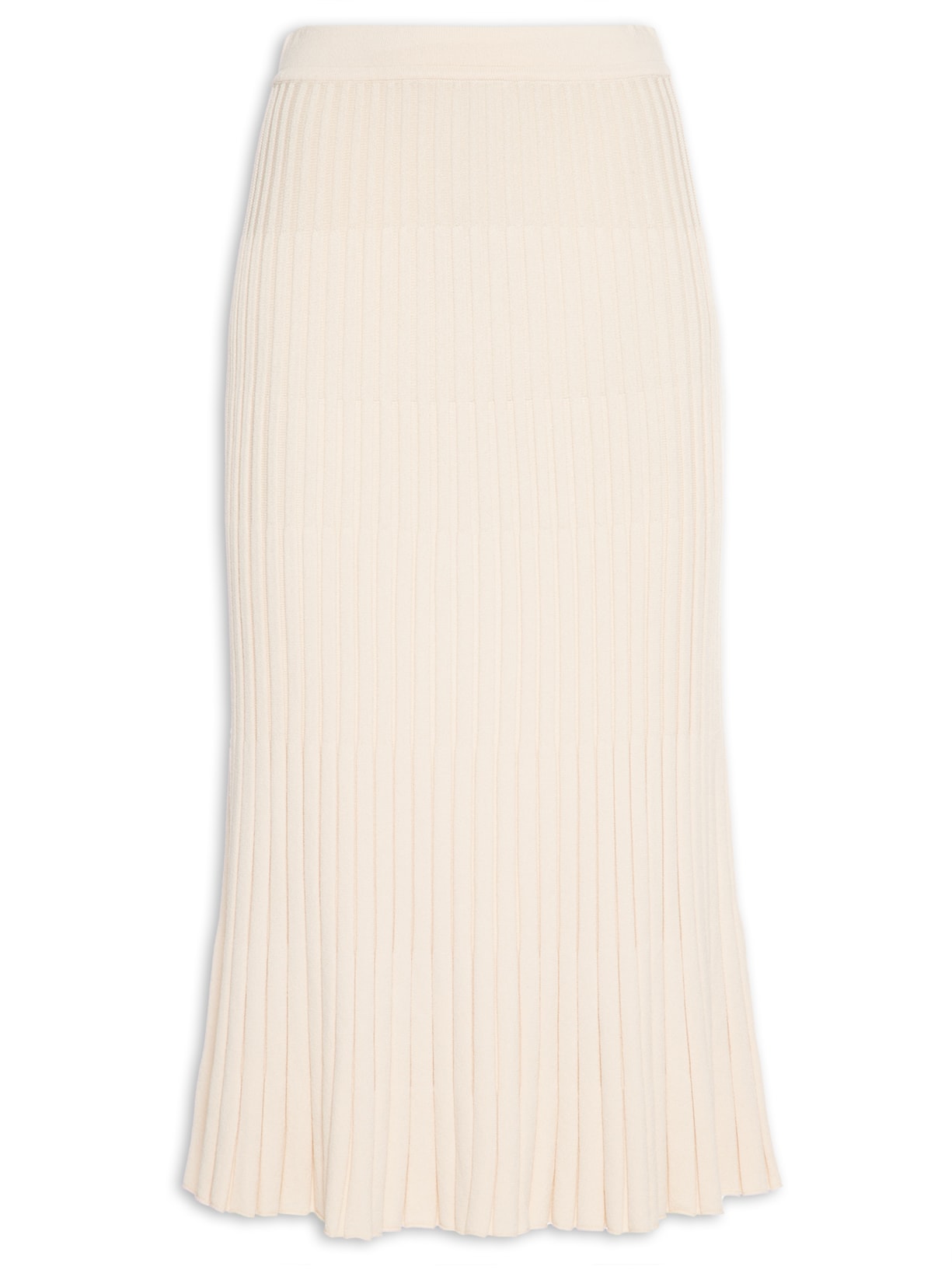 Saia Midi Em Tricot Bege Anselmi