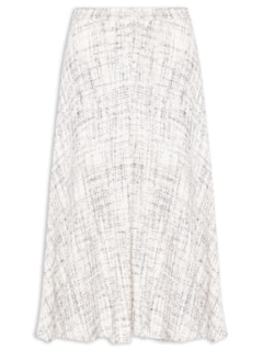 Saia Midi Em Tweed - Off White by '2ESSENTIAL