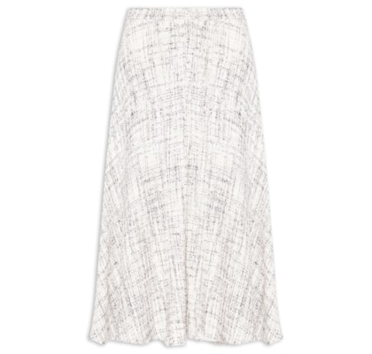 Saia Midi Em Tweed - Off White