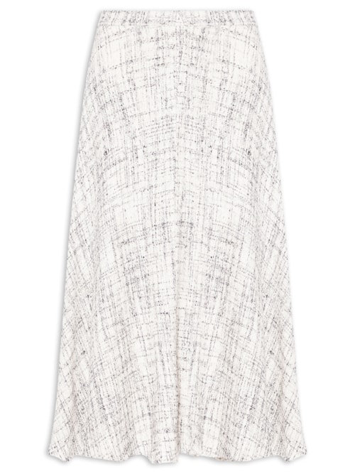 Saia Midi Em Tweed - Off White