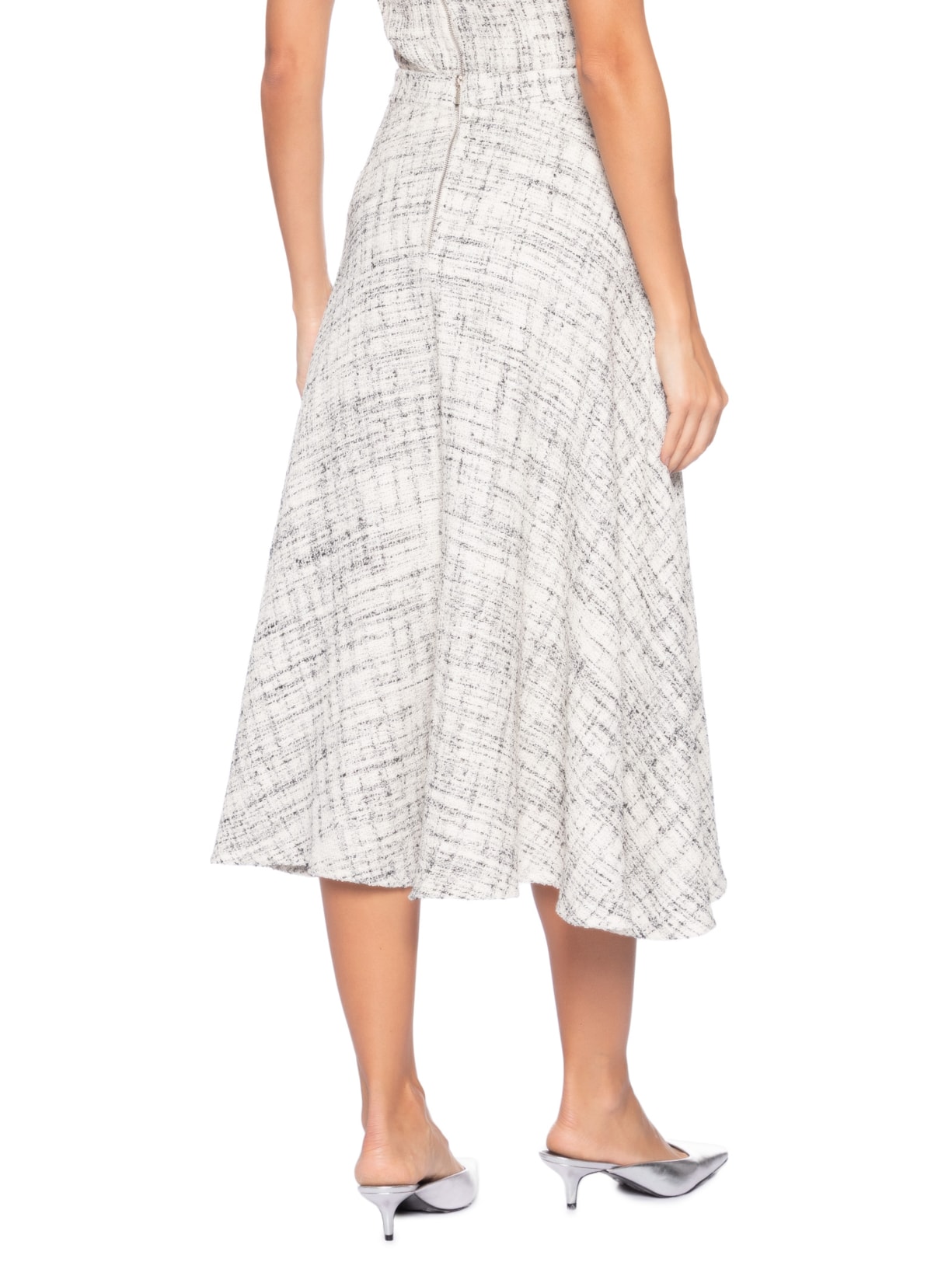 Saia Midi Em Tweed - Off White by '2ESSENTIAL