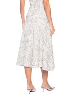 Saia Midi Em Tweed - Off White by '2ESSENTIAL
