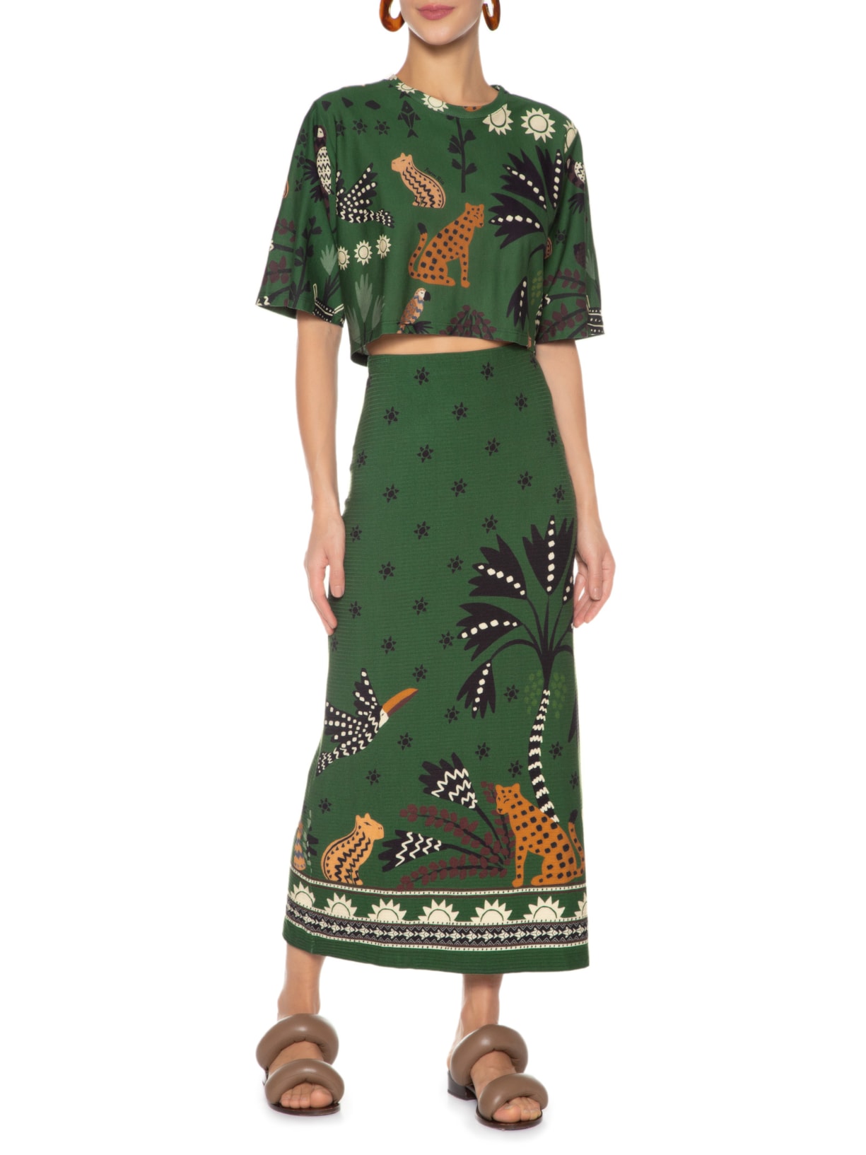 Saia Midi Encanto Buriti Verde Farm