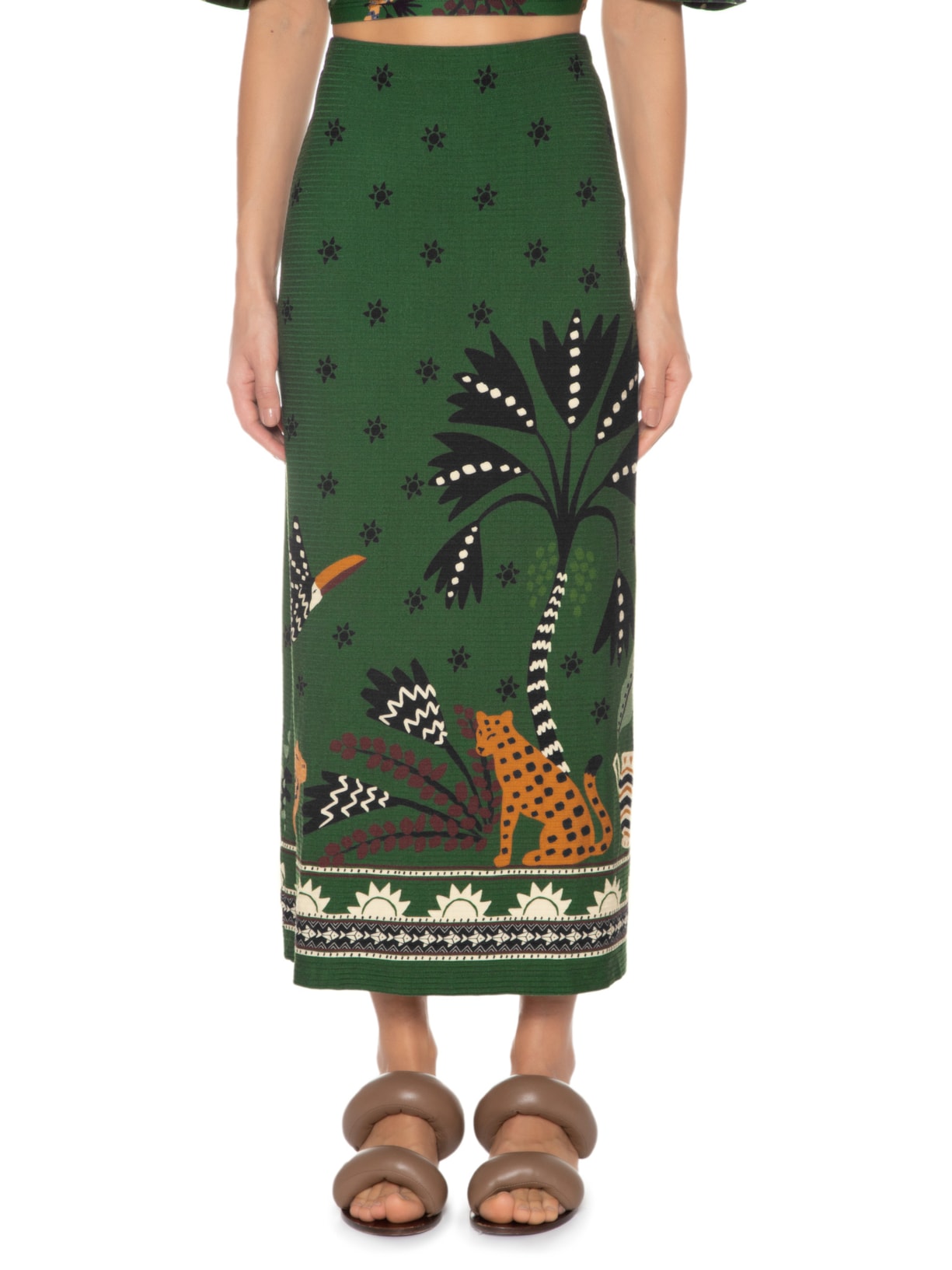 Saia Midi Encanto Buriti Verde Farm