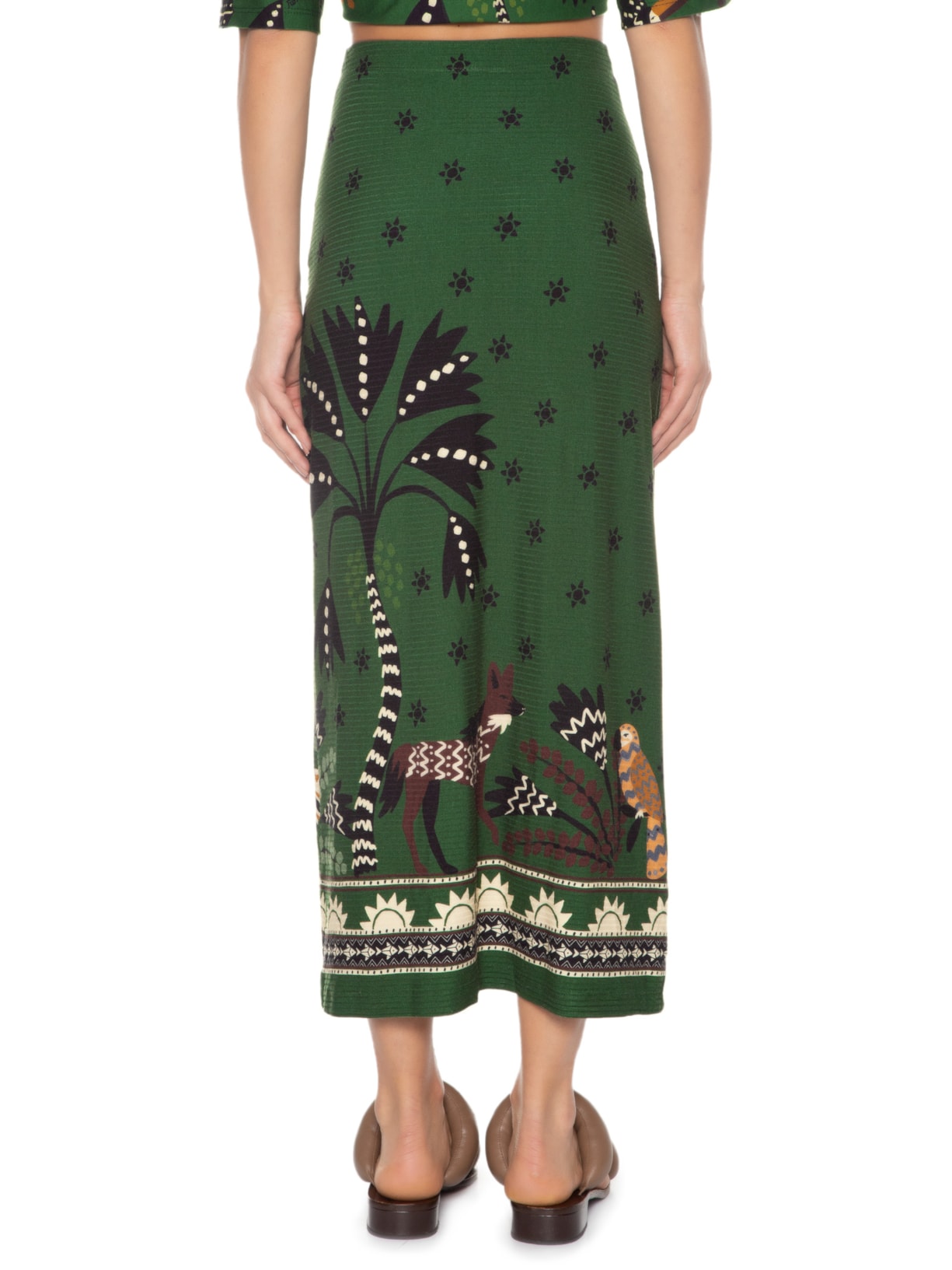 Saia Midi Encanto Buriti Verde Farm