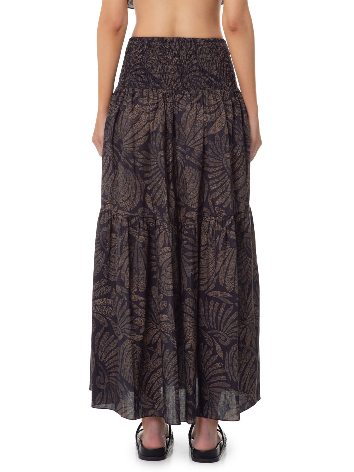 Saia Midi Estampa Bossa Preto Dress To
