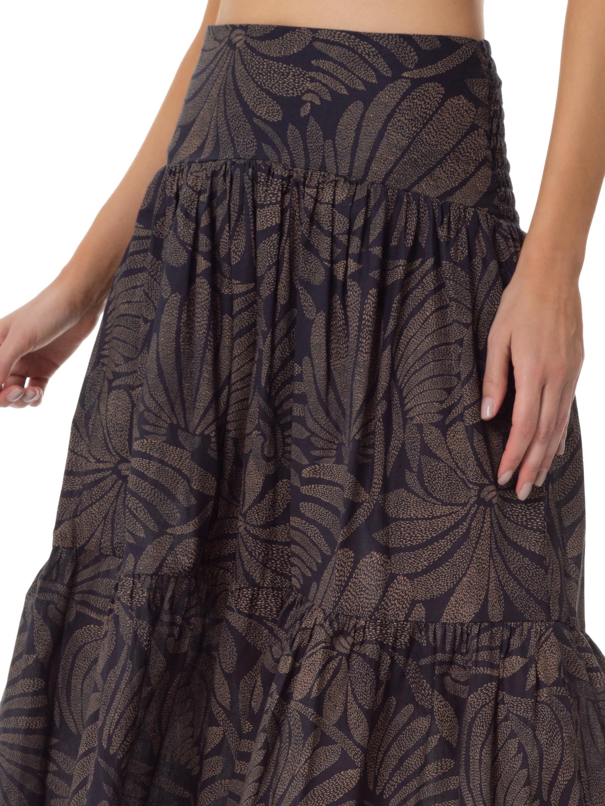 Saia Midi Estampa Bossa Preto Dress To