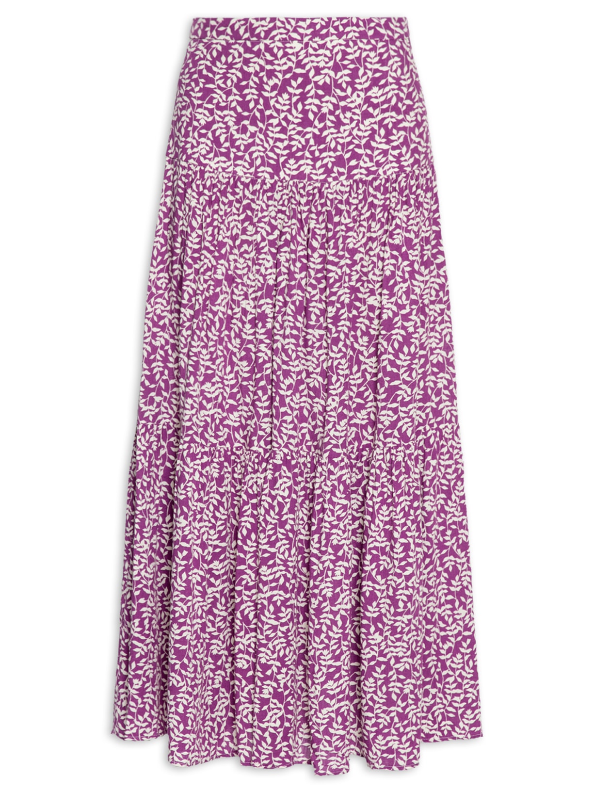 Saia Midi Estampa Costa - Roxo