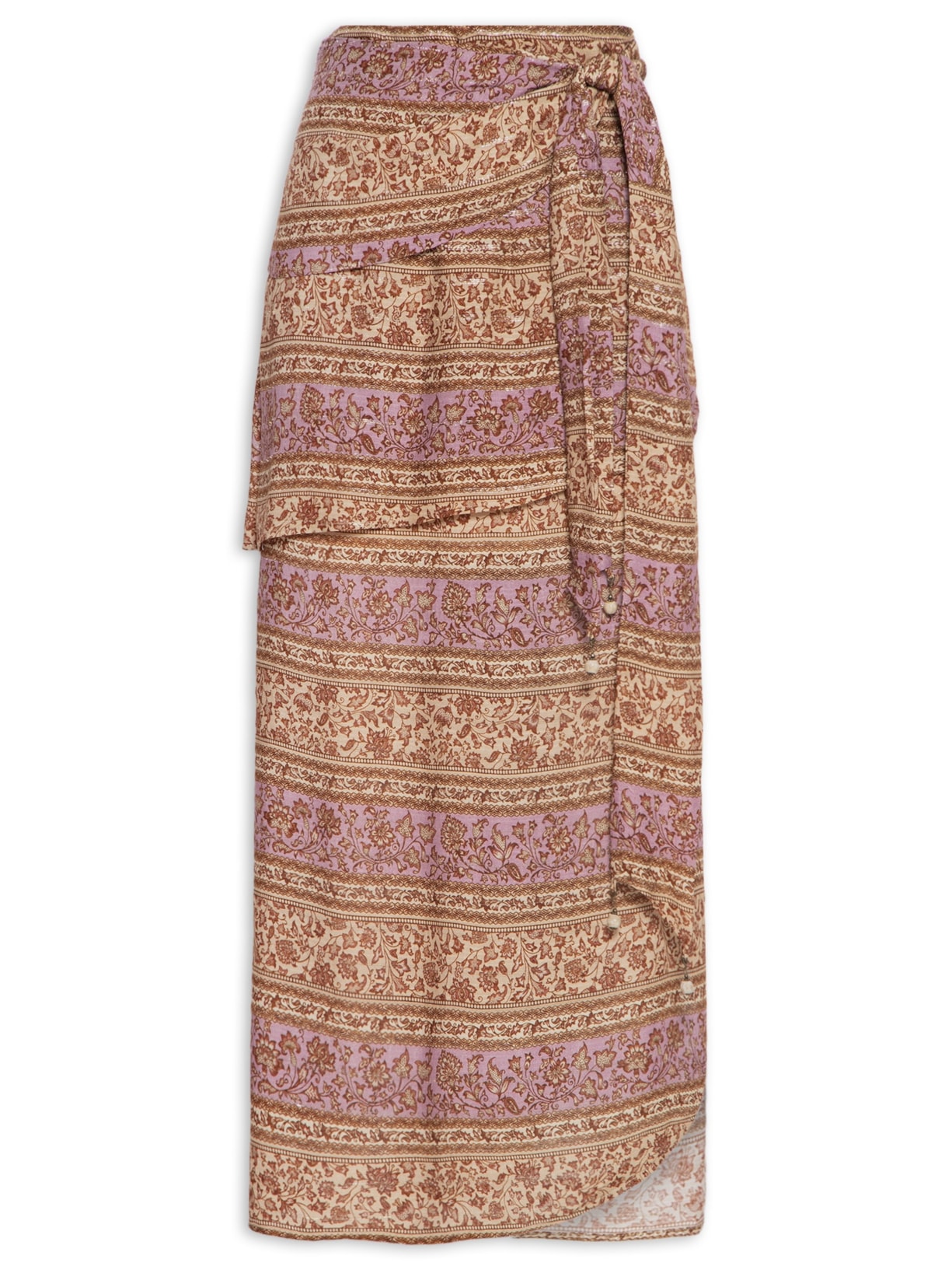 Saia Midi Estampa Liz - Marrom