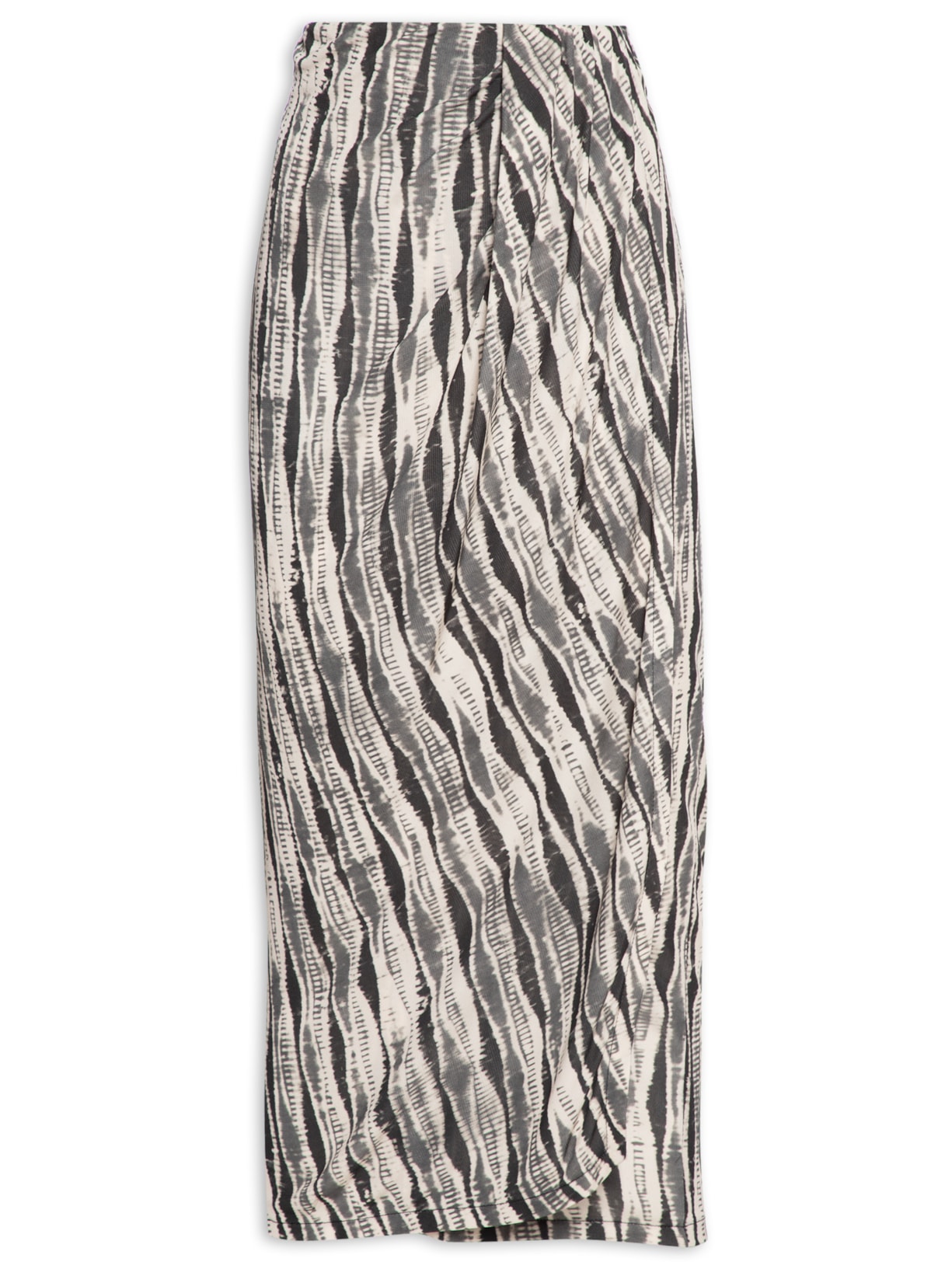 Saia Midi Estampa Shibori Pb - Preto