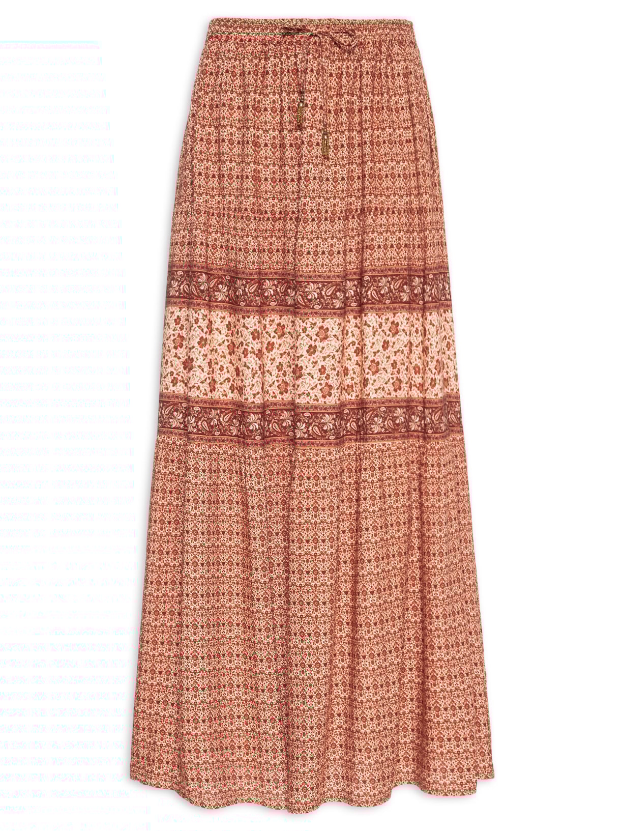 Saia Midi Estampa Surya - Vermelho