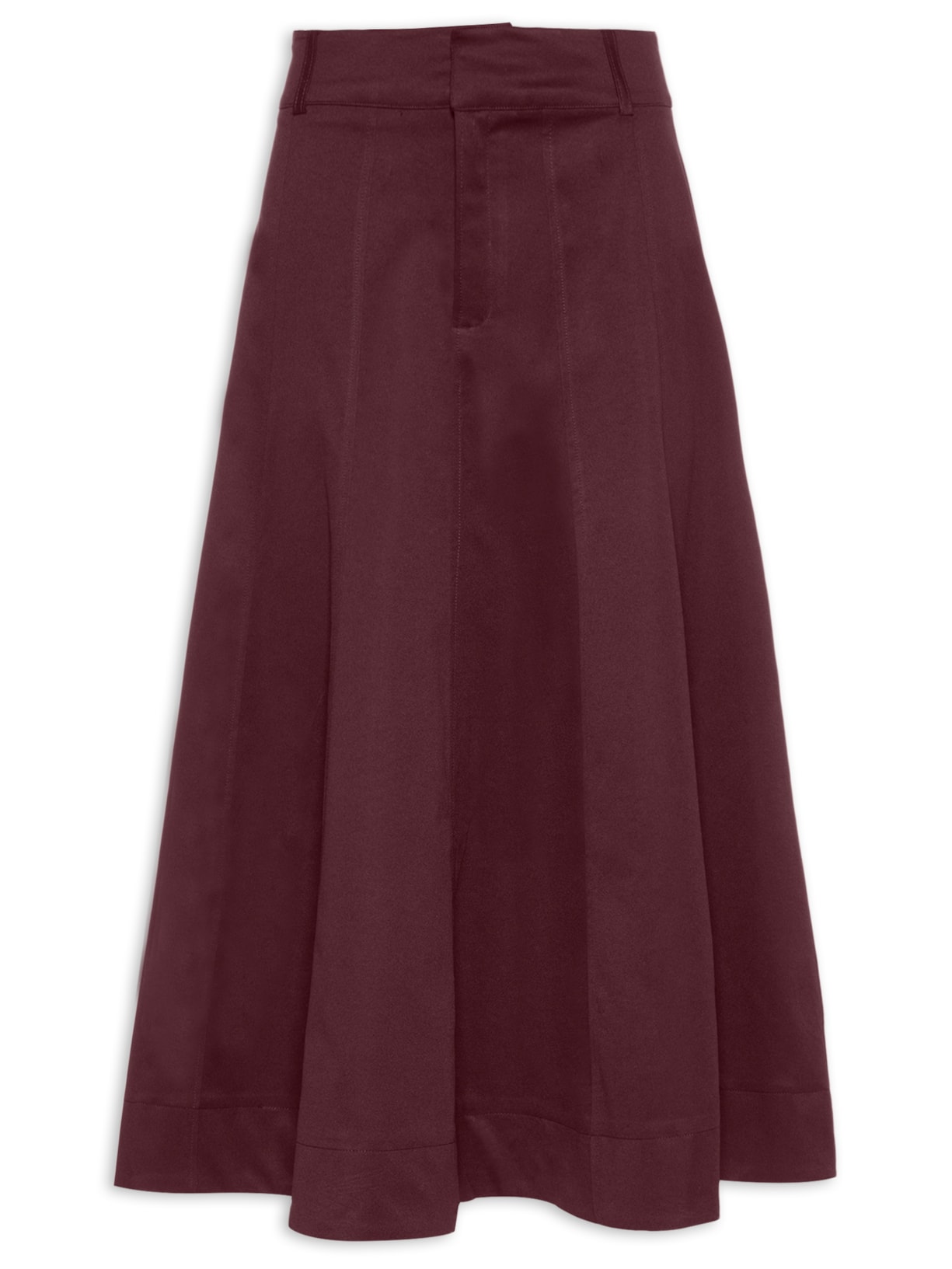 Saia Midi Evasê - Vinho