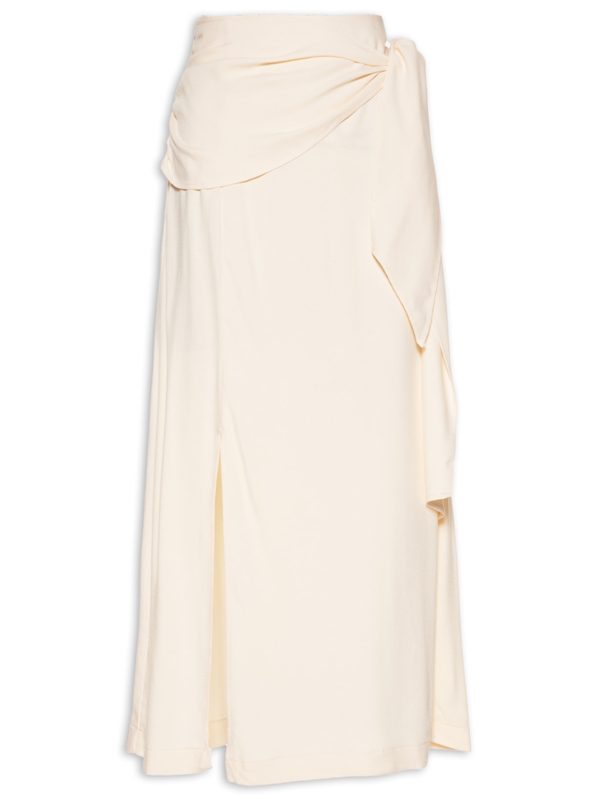 Saia Midi Faixa Bege Maria Filó