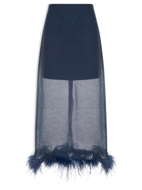 Saia Midi Feather - Azul