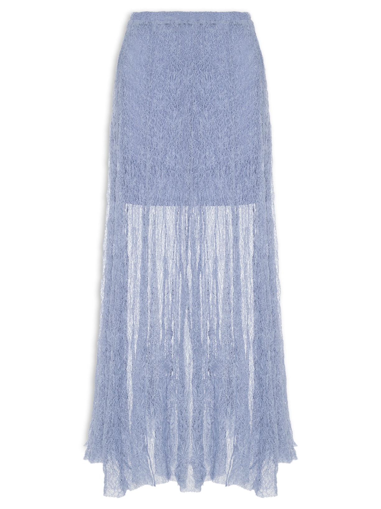 Saia Midi Feminina Em Renda - Azul