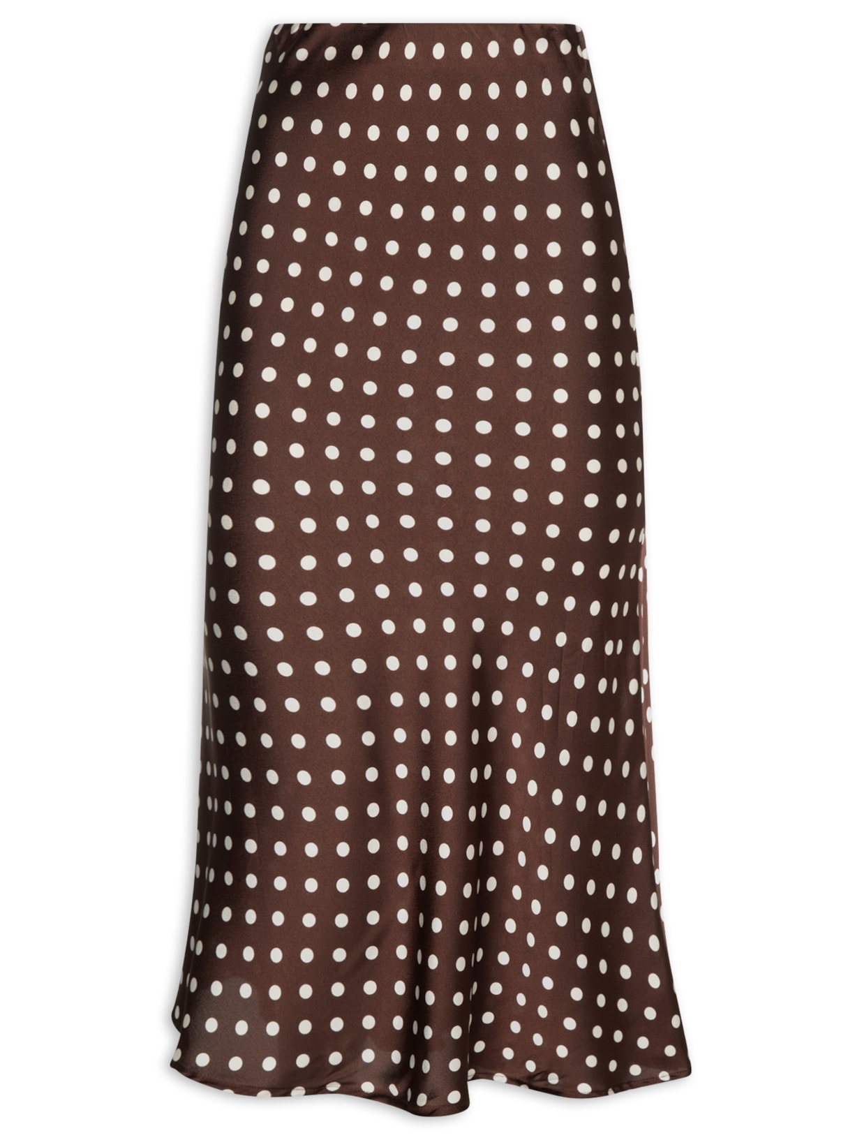 Saia Midi Feminina Em Renda Marrom Market 33