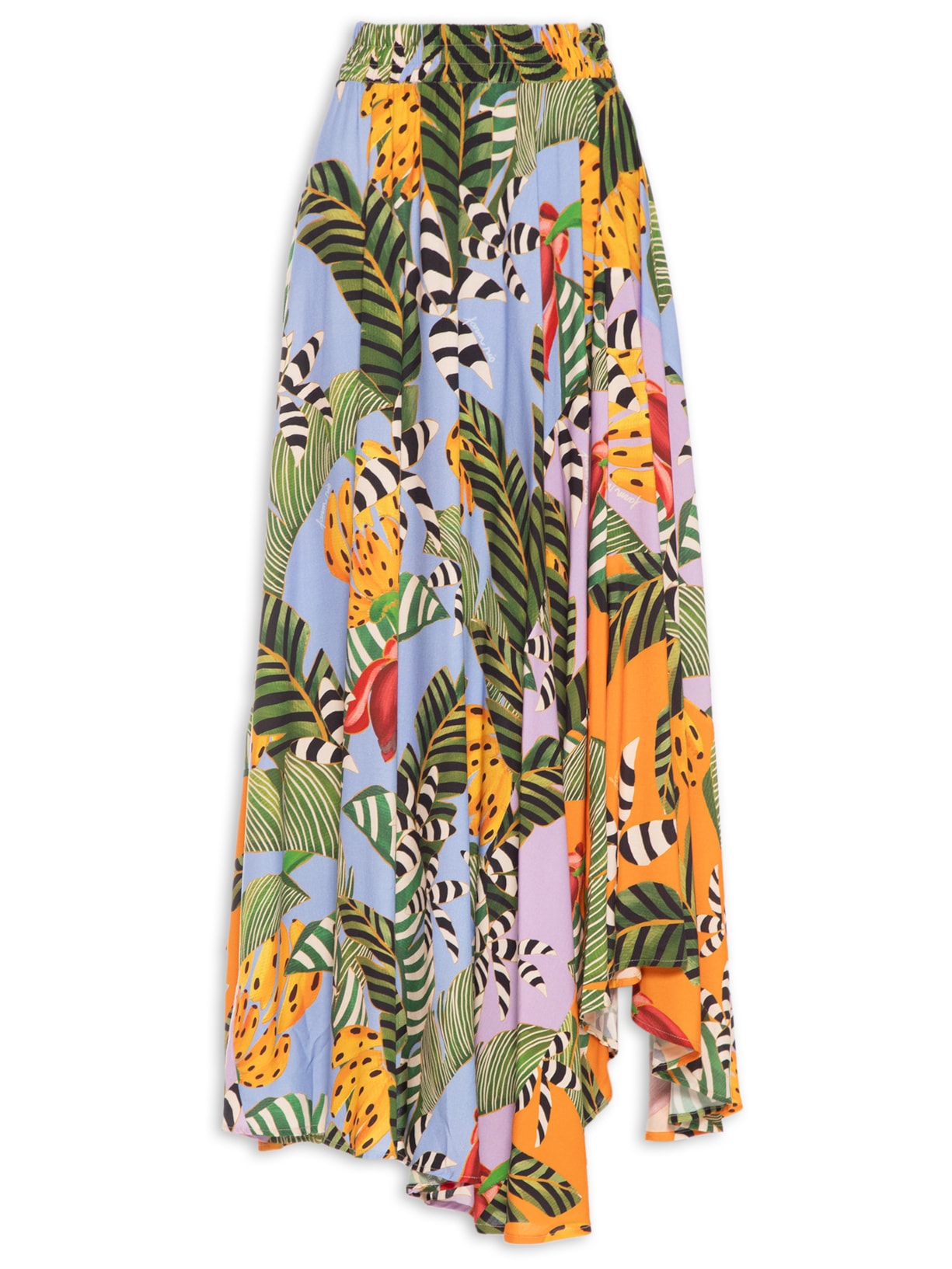 Saia Midi Festa De Banana - Azul