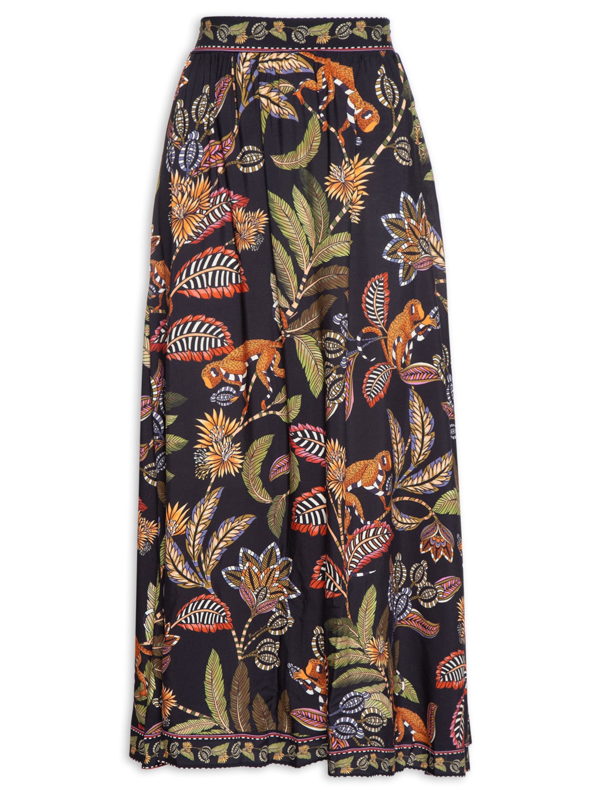 Saia Midi Festa De Caju - Preto