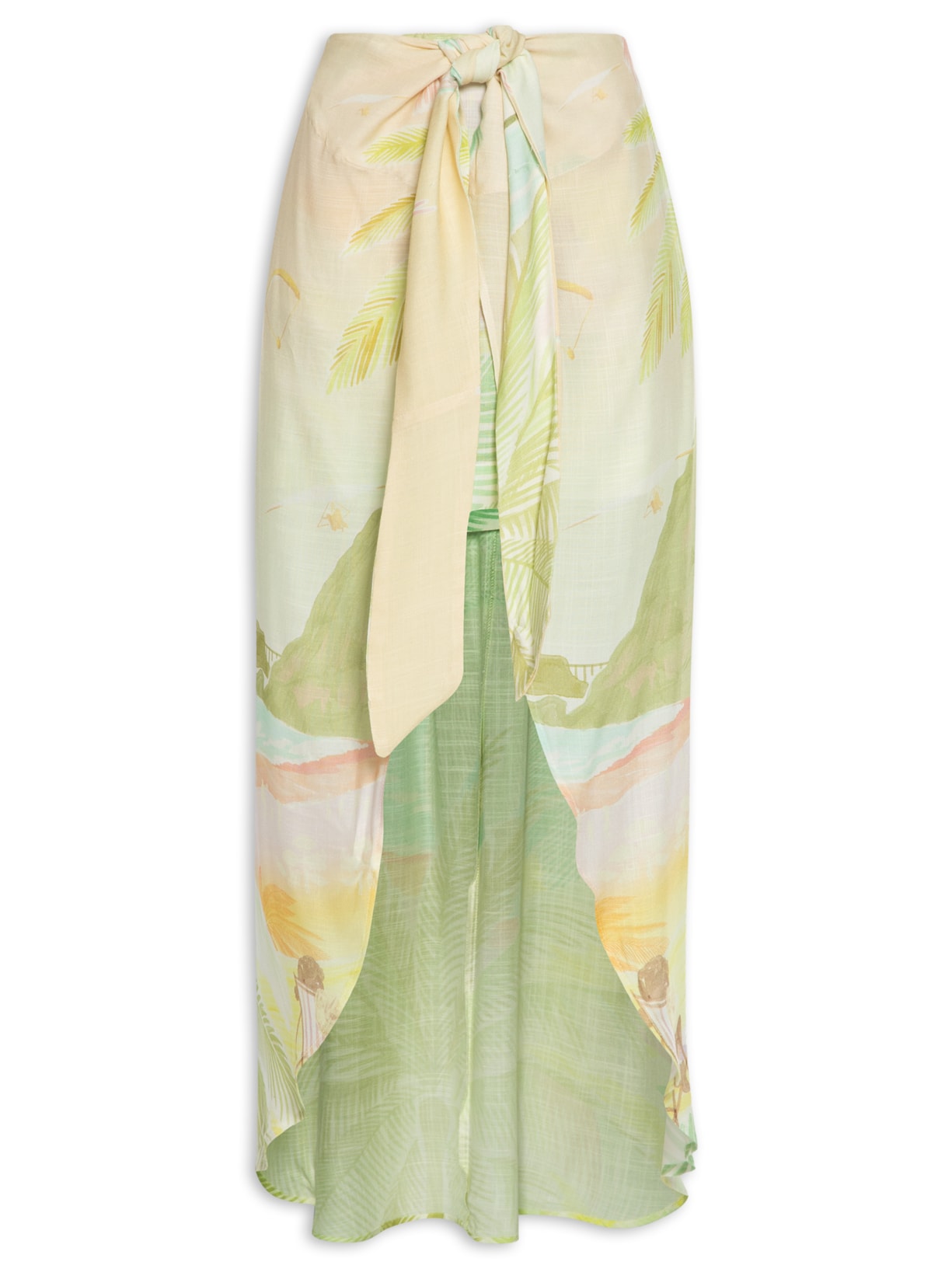 Saia Midi Fim De Tarde - Amarelo