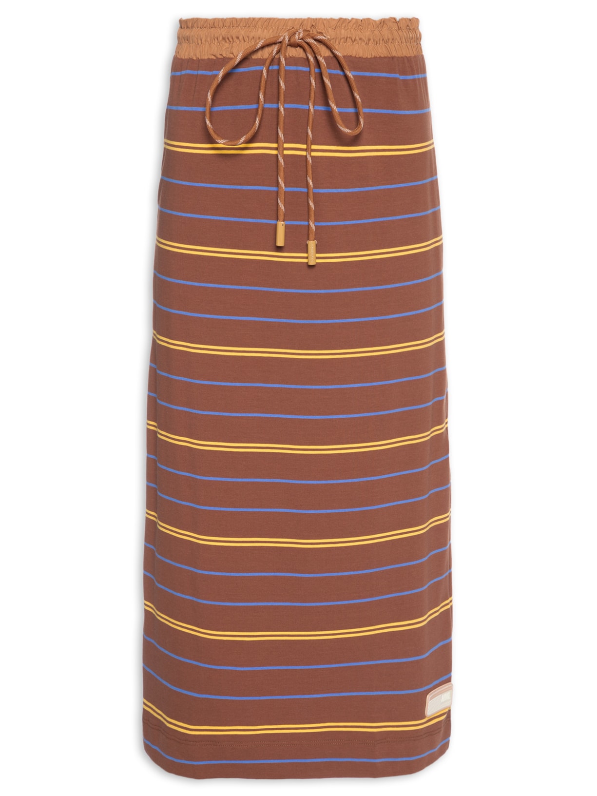 Saia Midi Fio Tinto - Marrom