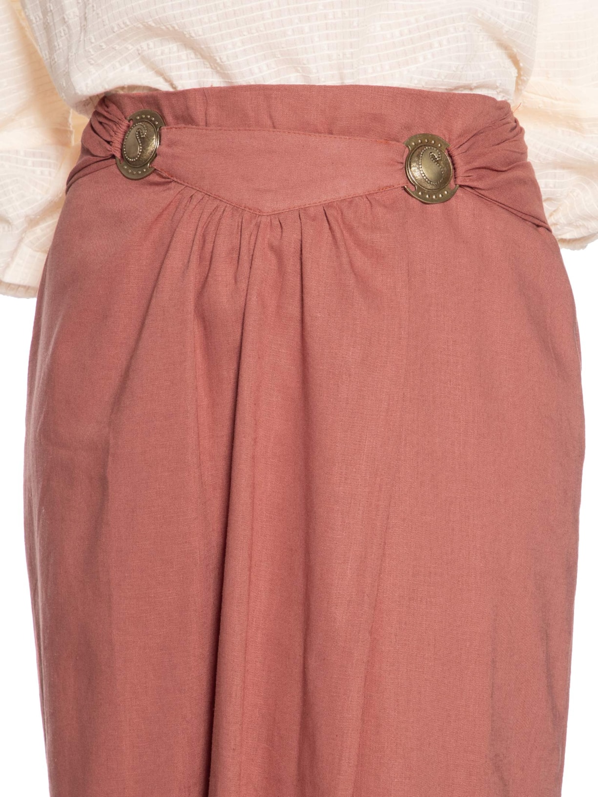 Saia Midi Fivelas Marrom Maria Filó