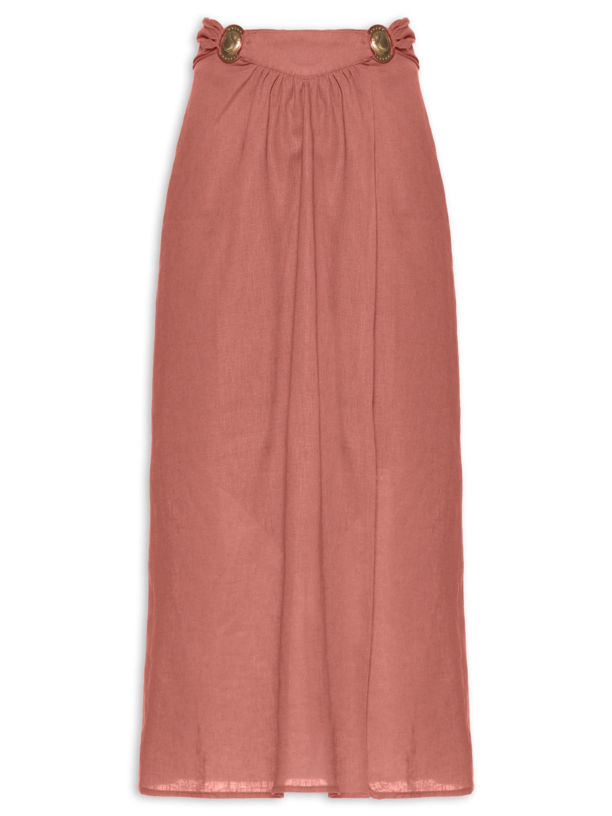 Saia Midi Fivelas - Marrom