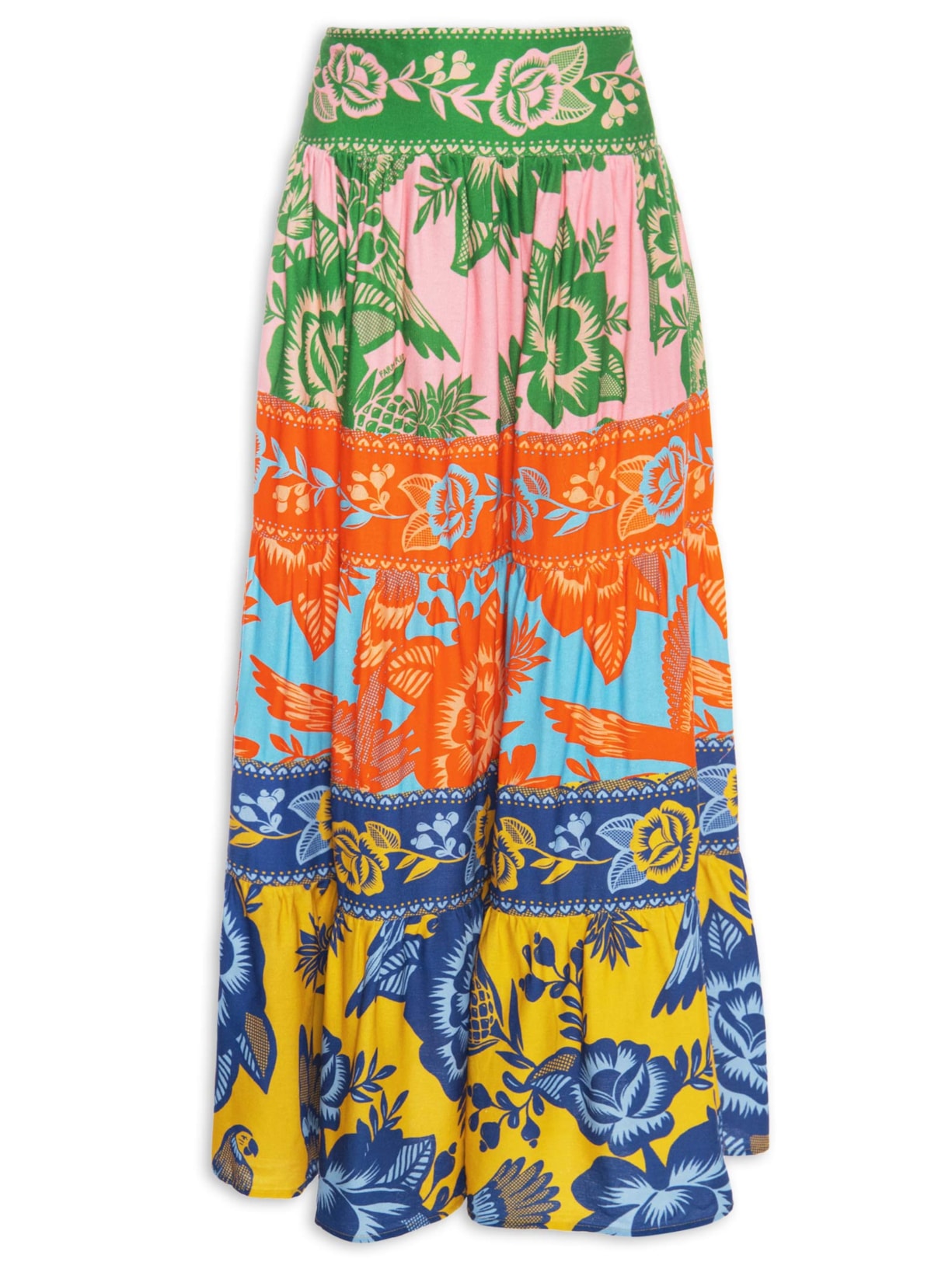 Saia Midi Floral De Renda - Laranja