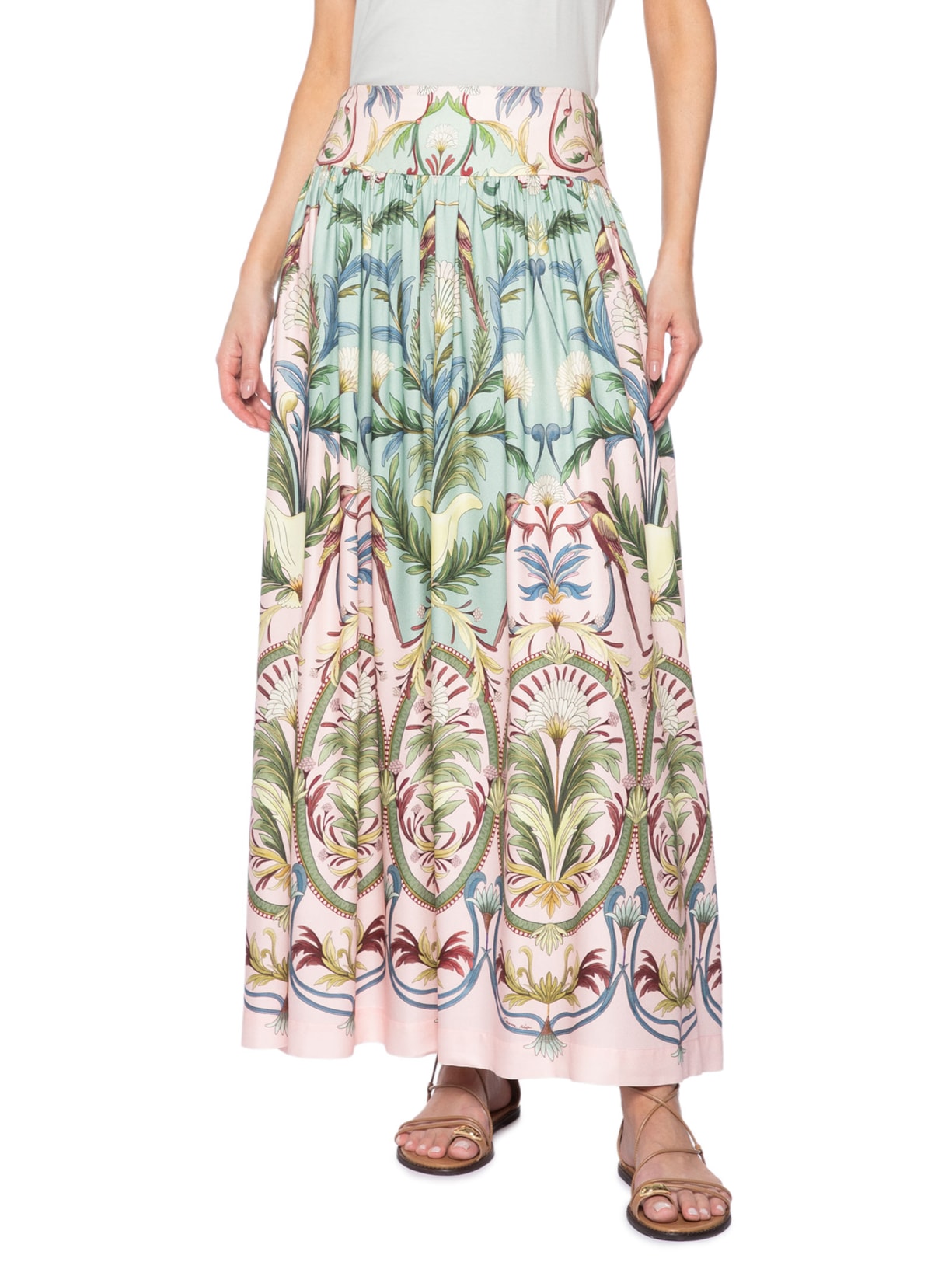 Saia Midi Florescer Bege Farm