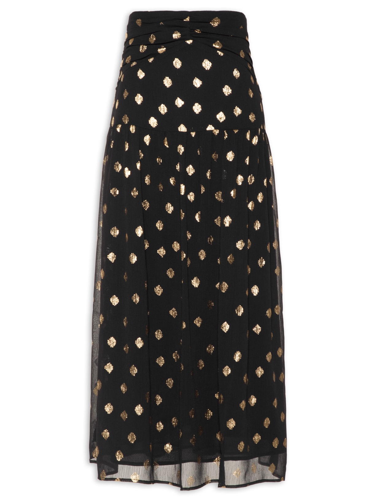 Saia Midi Foil Oriental - Preto