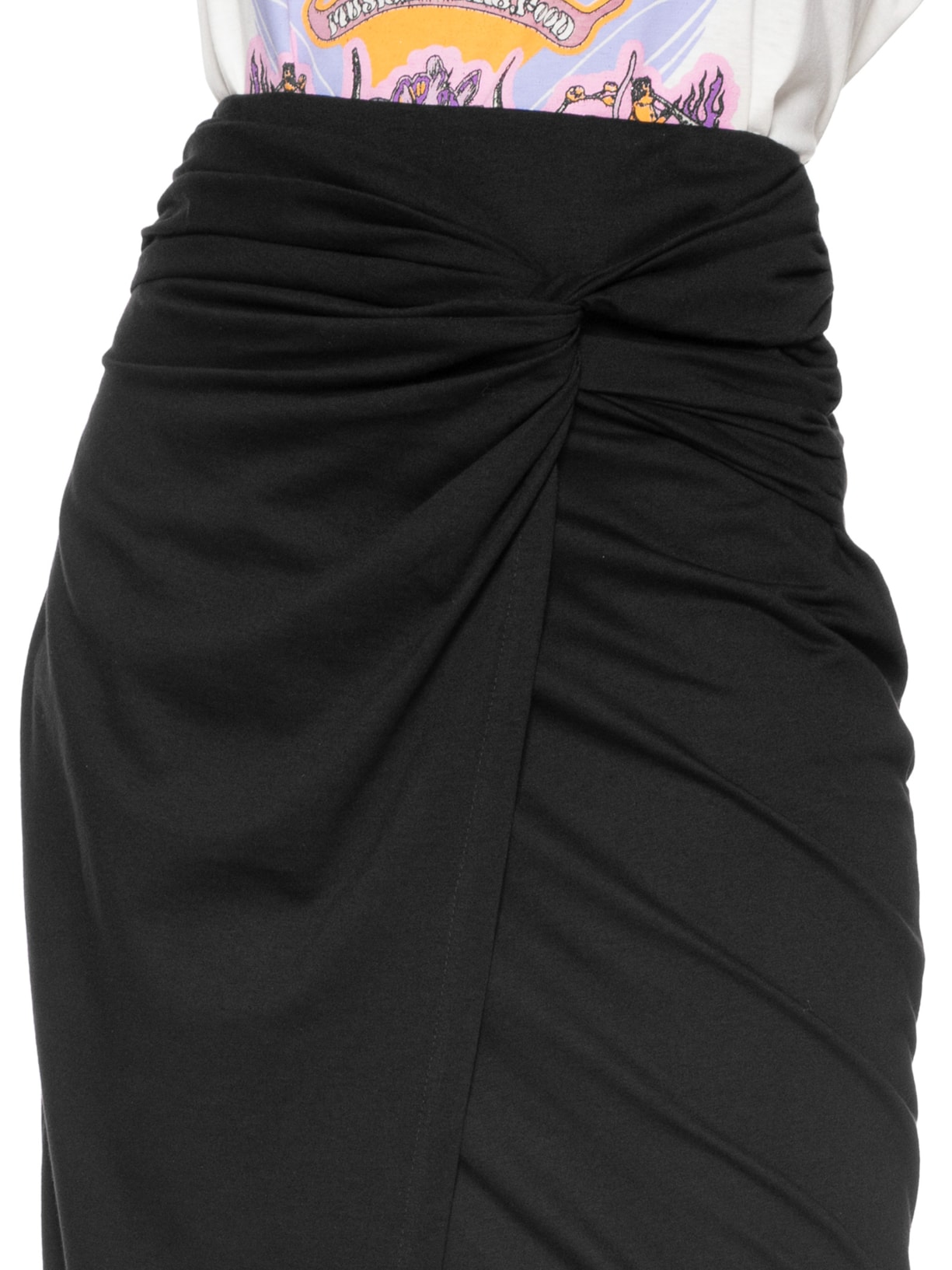 Saia Midi Frente Torcida Preto Animale