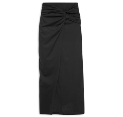 Saia Midi Frente Torcida - Preto