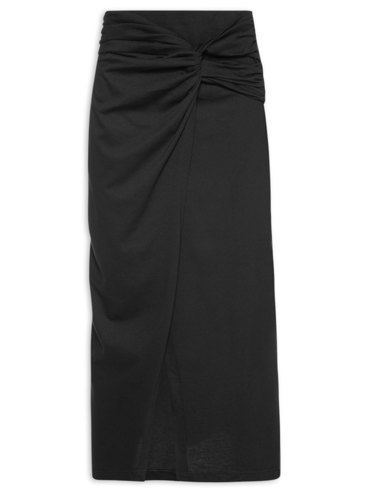 Saia Midi Frente Torcida - Preto