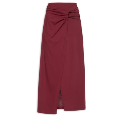 Saia Midi Frente Torcida - Vermelho