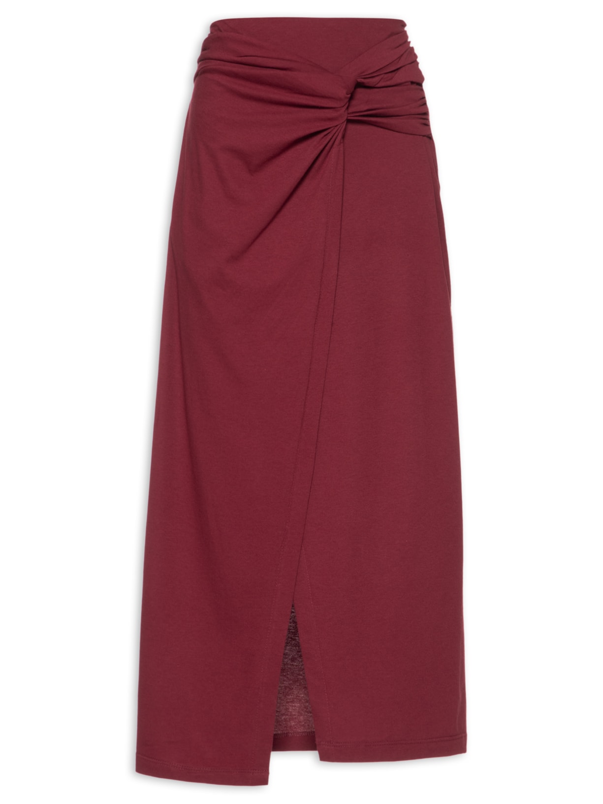 Saia Midi Frente Torcida - Vermelho