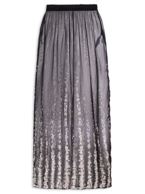 Saia Midi Frufru - Preto