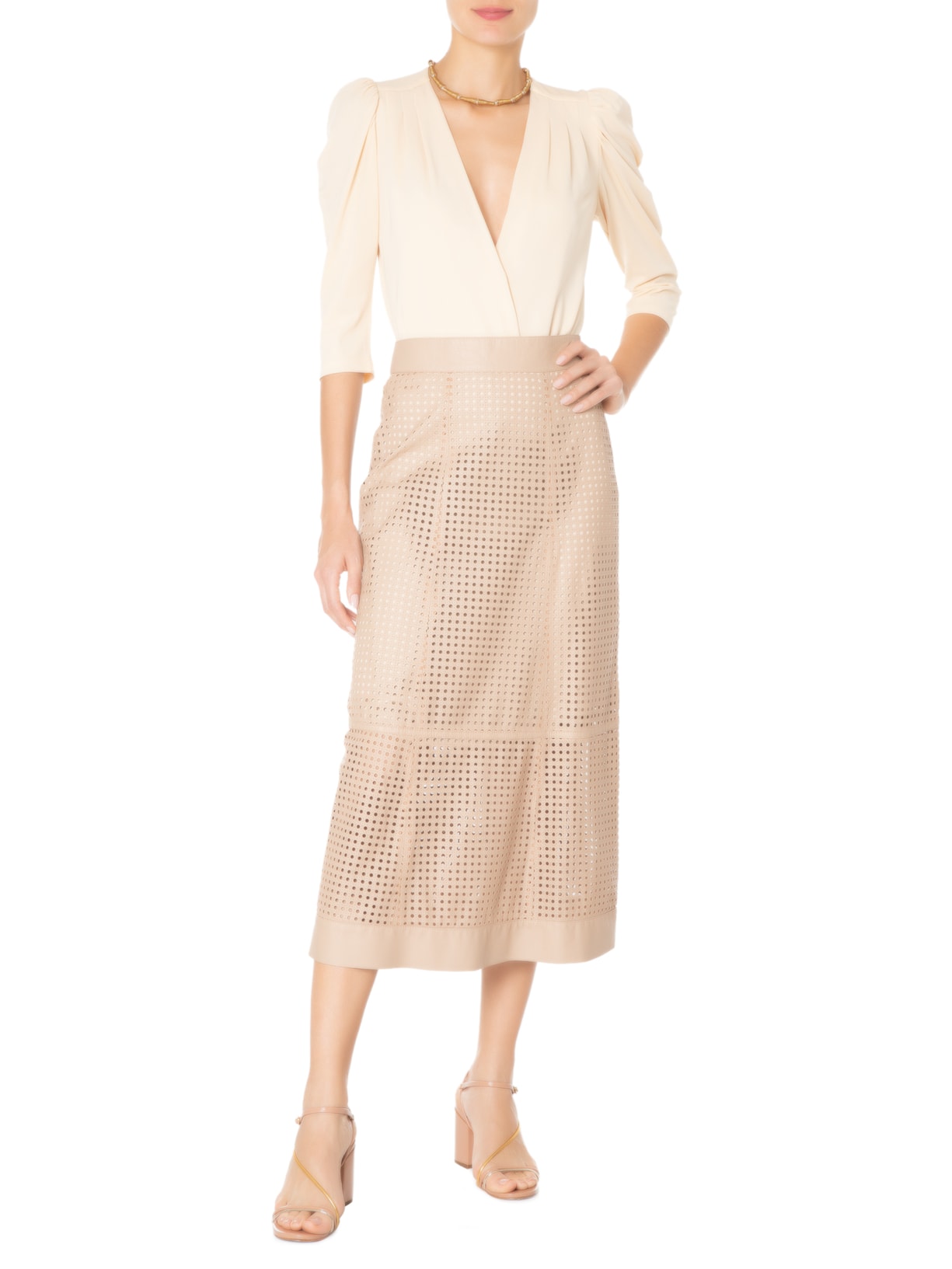 Saia Midi Gabi Bege Iorane