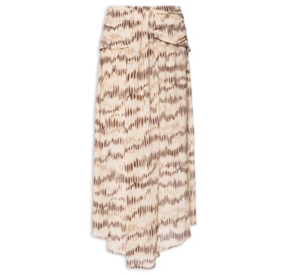 Saia Midi GGT Estampa Echo - Bege