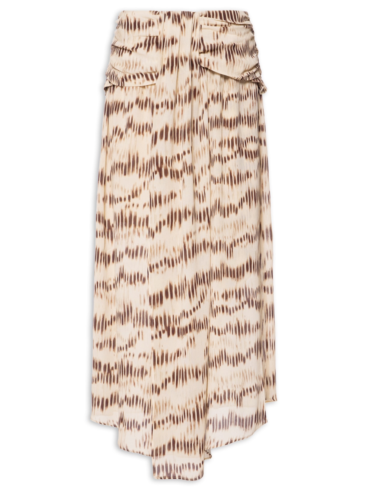 Saia Midi GGT Estampa Echo - Bege