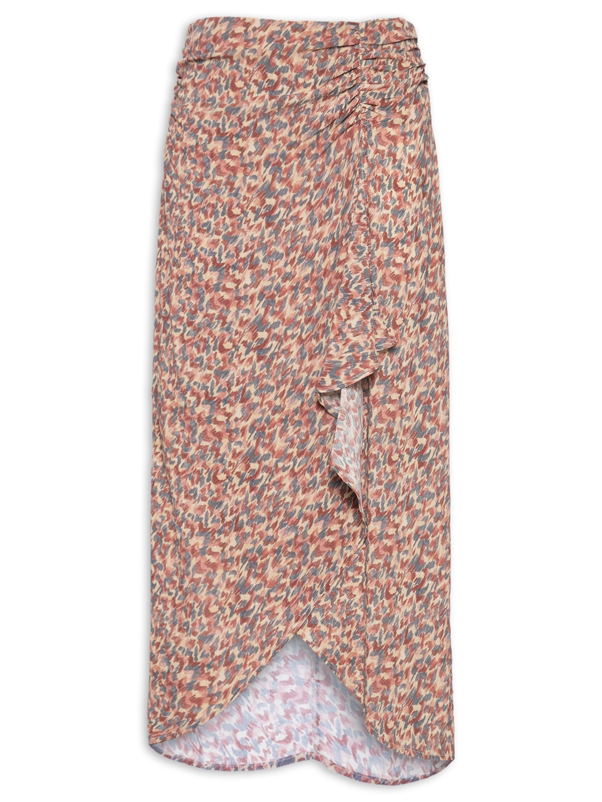 Saia Midi GGT Estampa Prisma - Vermelho