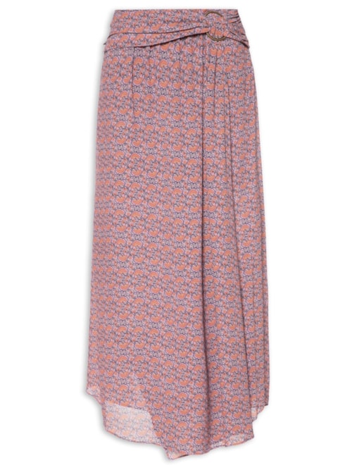 Saia Midi GGT Estampa Tuk - Roxo