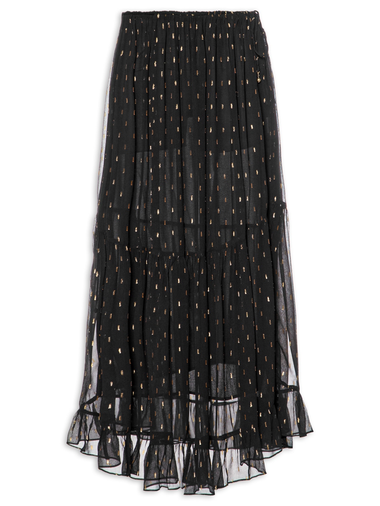 Saia Midi GGT Lurex - Preto
