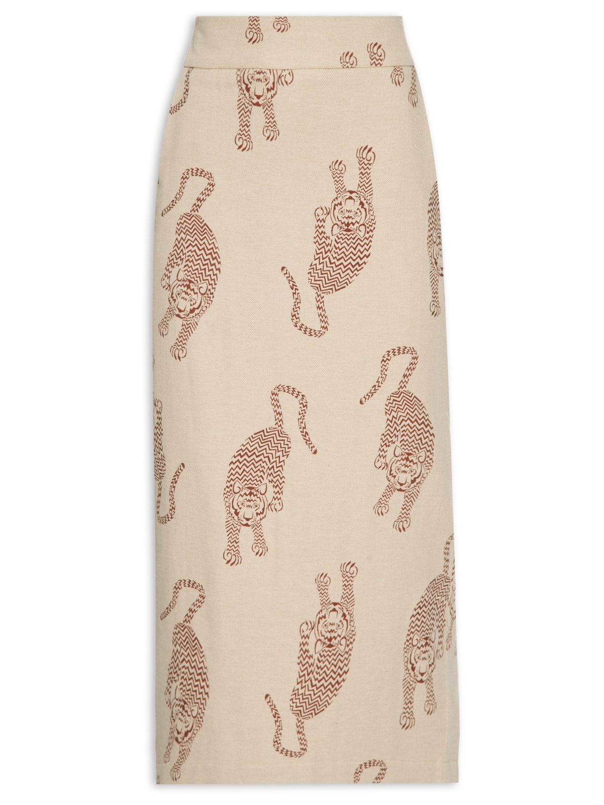 Saia Midi Jacquard Miragem - Bege