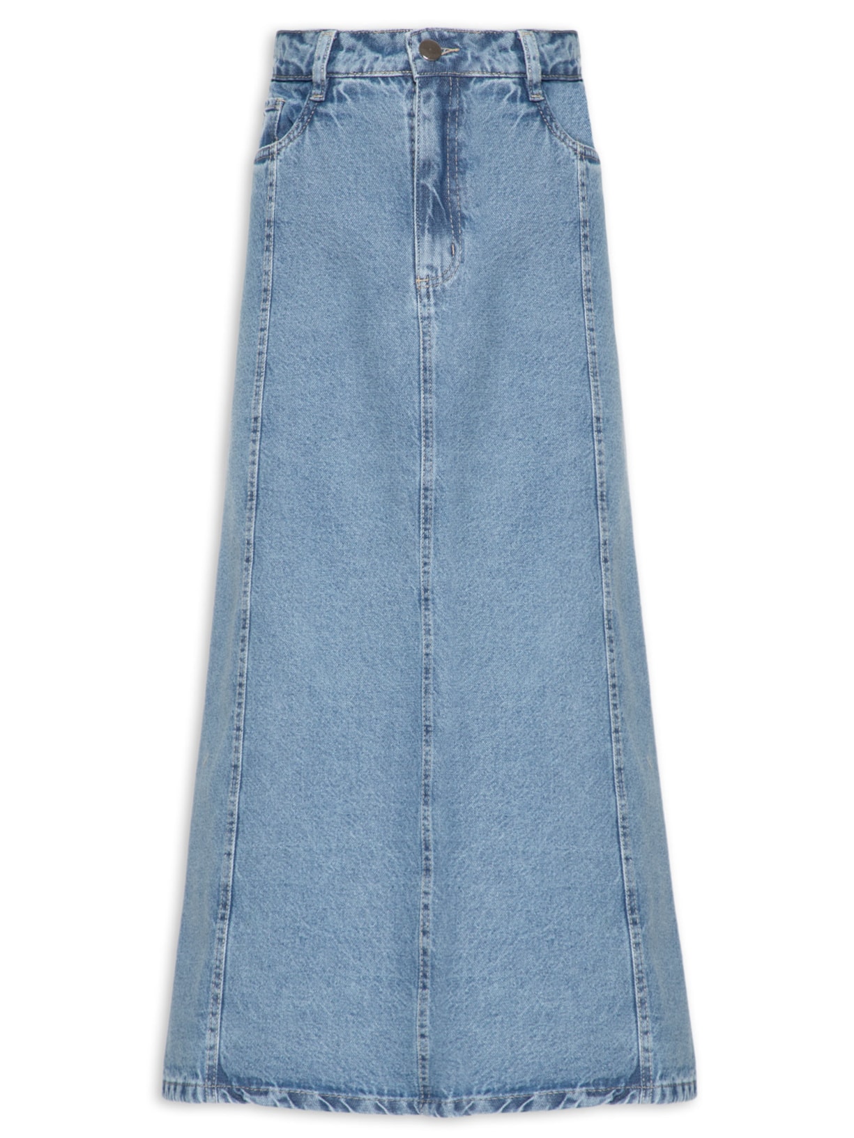 Saia Midi Jeans Azul Basiq
