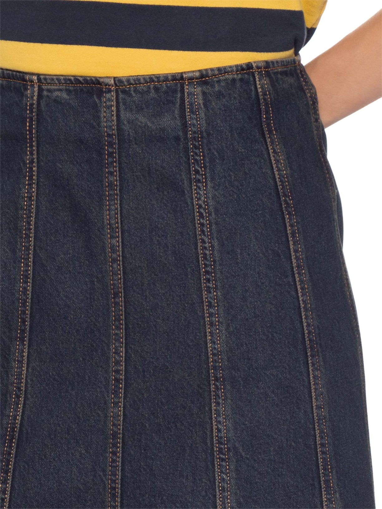 Saia Midi Jeans Seamed Flare Skirt Azul Levi's