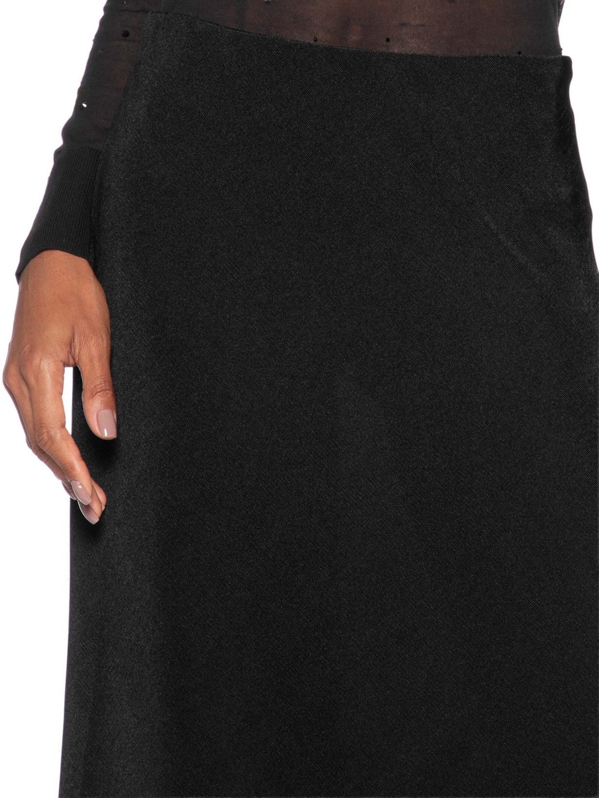 Saia Midi Jersey Preto Animale