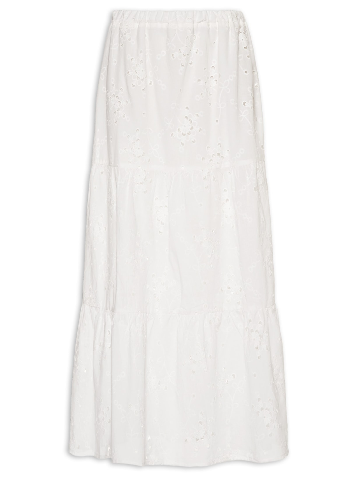 Saia Midi Laise Branco Maria Filó