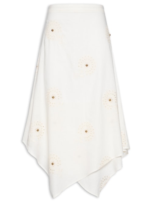 Saia Midi Laise Tachas - Branco